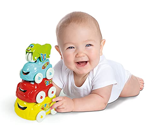 Clementoni - Baby Clementoni Coches Apilables- Juego de encajes y construcciones bebé 10 meses (17111)