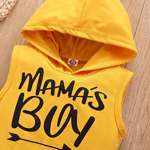 Conjuntos para bebés Sudadera sin Mangas con Capucha Conjunto de Top y Pantalones Cortos Conjuntos de Verano para bebés 0-3 Meses