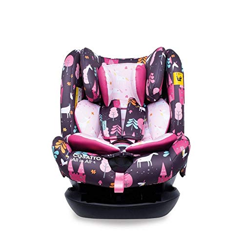 Cosatto All in All + Baby to Child Car Seat | Group 0+123, 0-36 kg, 0-12 years, ISOFIX, Extended Rear Facing, Anti-Escape, Reclines (Unicorn Land)