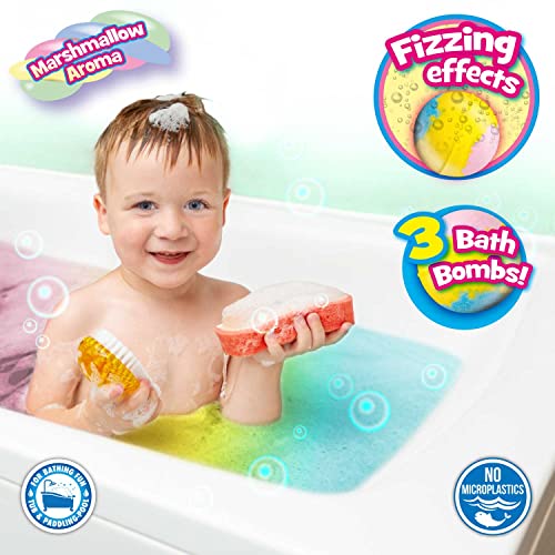 CRAZE- Pack 3 Bombas de Baño Infantil Arcoiris Perfumadas Efecto Efervescente, Multicolor (25840)