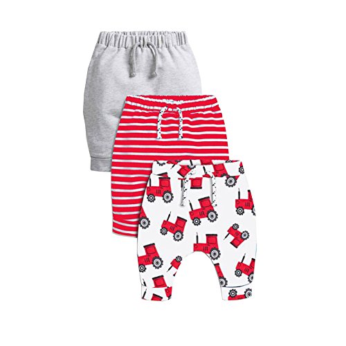 CuteOn 3 Paquete Unisexo Niños Niñito Harén Pantalones Algodón Elástico Pantalones Rojo 6 Meses