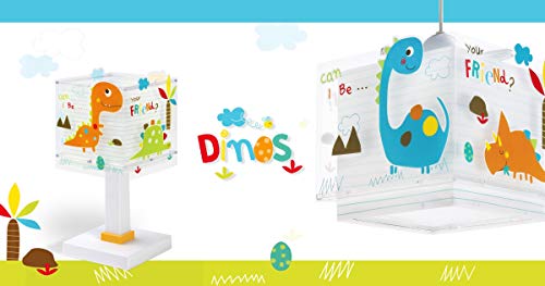 Dalber Lámpara infantil Plafón de techo 3 Luces Dinos Dinosaurios Multicolor Animales