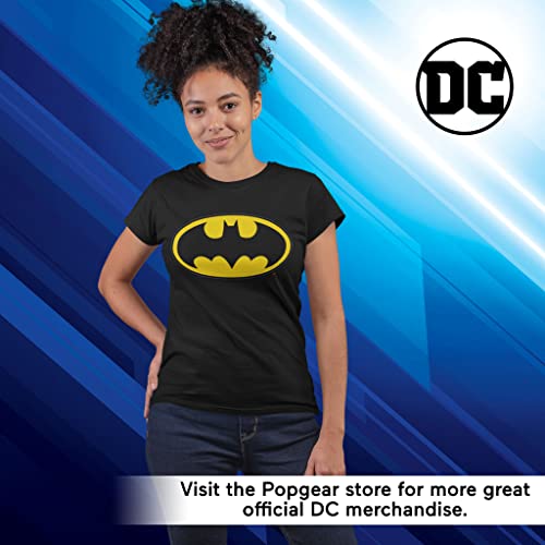 DC Comics Batman Logotipo clásico de Las Mujeres Camiseta Cabida Negro XL | S-XXL, señoras de la Manera apropiada Delgada Superior, Regalos de cumpleaños, mamá Regalo Hija de la Hermana Idea