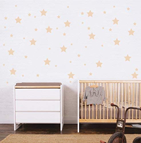 Docliick®Pegatina de pared para habitación infantil"Set 150 ud. ESTRELLAS ADHESIVAS" Vinilos decorativos de estrellas. Vinilo para decorar habitaciones. Pegatinas Docliick DC-18010 (Beige)