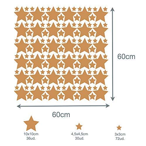 Docliick®Pegatina de pared para habitación infantil"Set 150 ud. ESTRELLAS ADHESIVAS" Vinilos decorativos de estrellas. Vinilo para decorar habitaciones. Pegatinas Docliick DC-18010 (Beige)