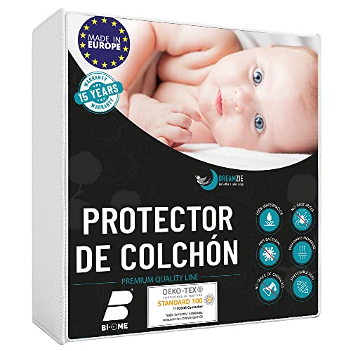 Dreamzie Funda Colchon Cuna - para el Colchón 70 x 160 cm Impermeable Protector Colchon Oeko-Tex® Hipoalergénico, Anti-Bacteriano, Anti-Acaros - Made in EU