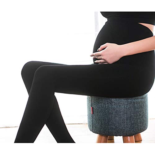 DYLISEA Leggins Premamá Talla Grande en Algodon, Pantalones Premama Ropa de Maternidad Mujer,Pantalones para Embarazadas Negro, Largos Embarazo Ropa Deporte para Mujer (L, l)