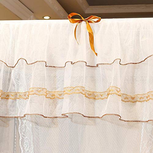 Elegantes Cortinas de Cama con Dosel de Lujo Princess Four Corner Post Cortina de Cama Canopy Netting Mosquitera Ropa de Cama(150 * 200 * 200)