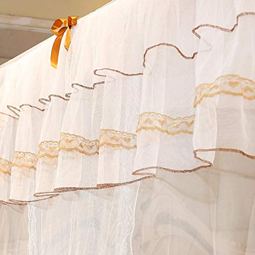 Elegantes Cortinas de Cama con Dosel de Lujo Princess Four Corner Post Cortina de Cama Canopy Netting Mosquitera Ropa de Cama(150 * 200 * 200)