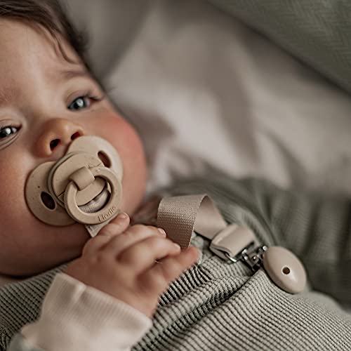 Elodie Details Paquete de 2 Chupetes de Bambù para Bebé a Partir de 3 Meses - Tetina de Silicona Ortodóntica - Tender Blue/Pure Khaki