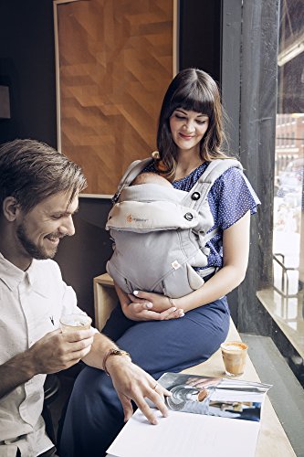 Ergobaby Mochila Portabebé Ergonómico Pack 360 con Cojín para Recién Nacidos, 4-Posiciones de Porteo, Gris