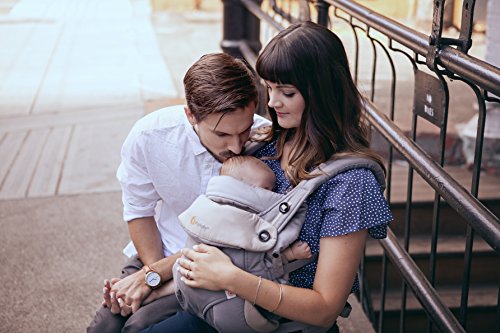 Ergobaby Mochila Portabebé Ergonómico Pack 360 con Cojín para Recién Nacidos, 4-Posiciones de Porteo, Gris