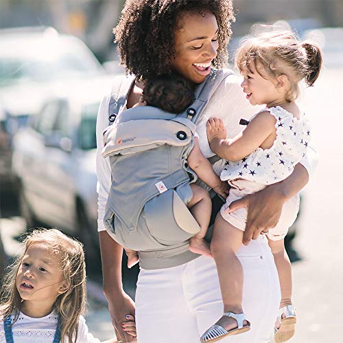 Ergobaby Mochila Portabebé Ergonómico Pack 360 con Cojín para Recién Nacidos, 4-Posiciones de Porteo, Gris