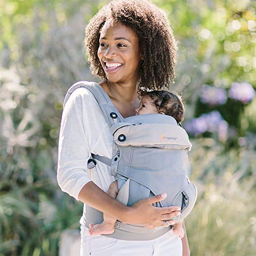 Ergobaby Mochila Portabebé Ergonómico Pack 360 con Cojín para Recién Nacidos, 4-Posiciones de Porteo, Gris