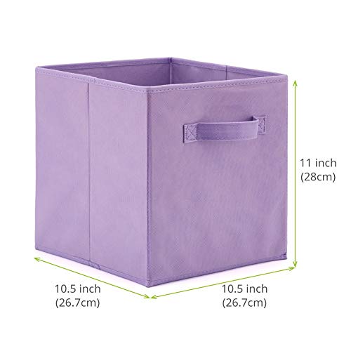 EZOWARE Caja de Almacenaje con 4 pcs, Set de 4 Cajas de Juguetes, Caja de Tela para Almacenaje, 26,7 x 26,7 x 28 cm (Colores Variados)