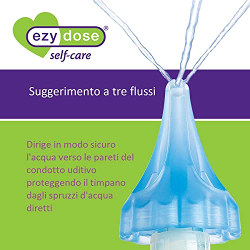 EZY DOSE Jeringa Para Eliminar La Cera De Los Oídos Con Punta De Tres Chorros, Segura Y Antibacterial, Limpia Oídos Para Tapones, Audífonos E Higiene, Clear, 20 ml