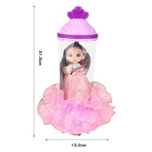 F Fityle Muñeca de Princesa Universal, Regalos Giratorios para Niñas, Pelo Largo, Ojos Grandes en 3D para Suministros de Decoración