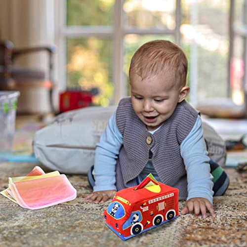 fengshan Caja de pañuelos de papel para juguetes – Baby Sensory Crinkles Tissue Box | Baby Magic Tissue Box educativo y sensorial juguete para el desarrollo de niños