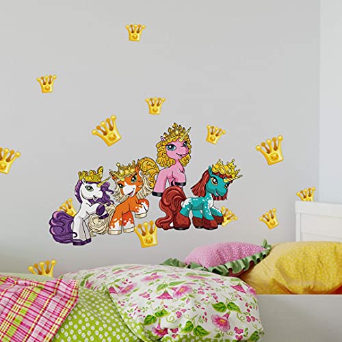 Filly Unicorn Pegatinas de caballos, adhesivo de pared, figuras de unicornio, juego de imágenes adhesivas para la pared para niñas, fiesta de cumpleaños (120 x 80 cm, juego de fiesta Filly Unicorn)