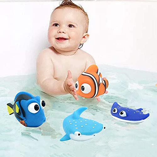 Finding Dory Nemo - Juguetes de baño para bebés y niños pequeños, 4 unidades