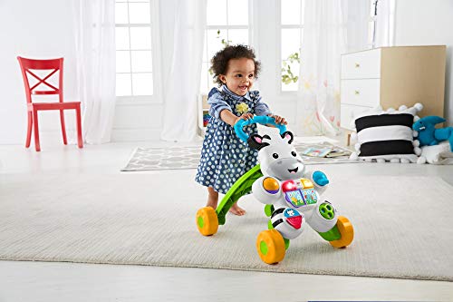 Fisher-Price Fisher-Price-DLD96 Zebra Walker, Multicolor GXC30, versión francés