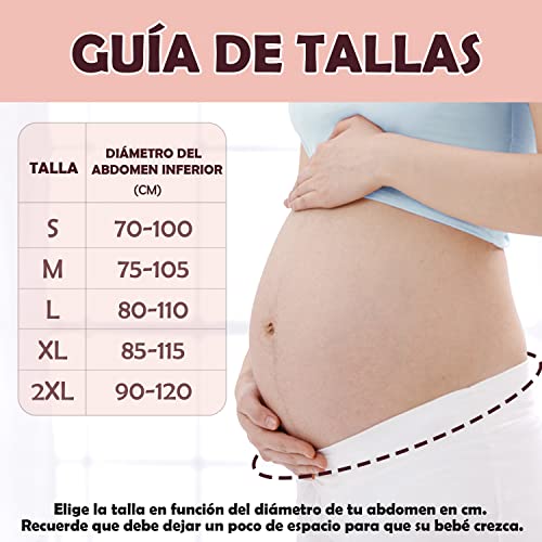 FITTOO Cinturón Embarazada Ajustable Banda de Maternidad Apoyo Faja de Premamá Transpirable para Espalda Pelvis Abdominals Mujeres (Beige, S)