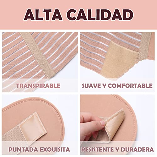 FITTOO Cinturón Embarazada Ajustable Banda de Maternidad Apoyo Faja de Premamá Transpirable para Espalda Pelvis Abdominals Mujeres (Beige, S)