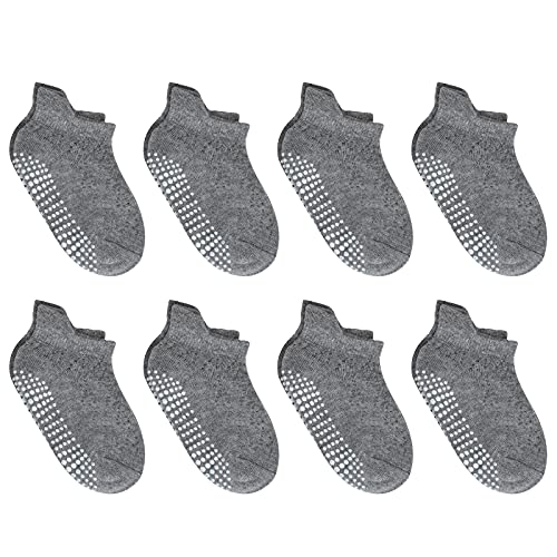 FLYISH DIRECT Calcetines Antideslizantes para Bebés Calcetines para Bebés Niños Niñas Infante Recién Calcetines Deportivos Antideslizantes Calcetines Verano Cortos, L, 8-10 años