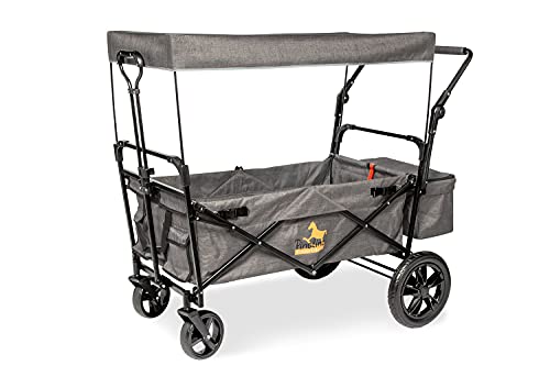 Folding handcart 'Piet Comfort' with brake, mixed grey tones