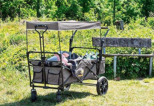 Folding handcart 'Piet Comfort' with brake, mixed grey tones