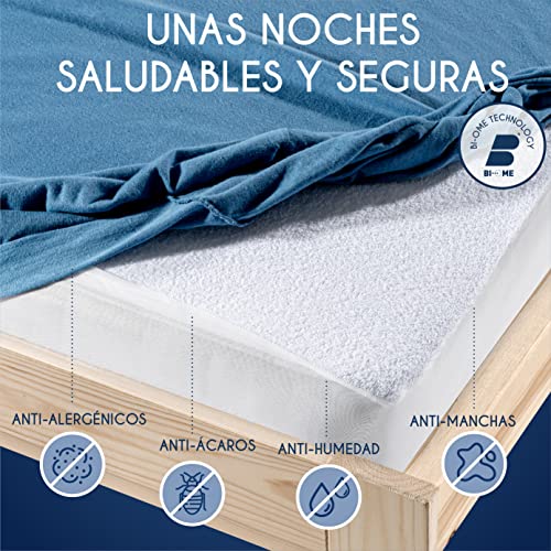 Funda Colchon - para el Colchón 160 x 200 cm Impermeable - Dreamzie - Protector Colchon Oeko-Tex® Hipoalergénico, Anti-Bacteriano, Anti-Acaros - Made in EU