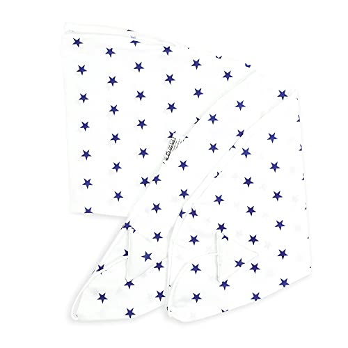 Funda de Almohada de Lactancia Totsy Baby 165 x 70 cm - Funda XXL para Almohada para Dormir de Lado Almohada de Embarazo algodón Blanco con Estrellas Azul Oscuro