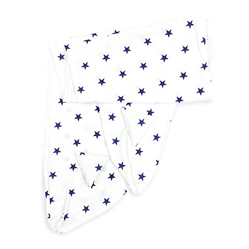 Funda de Almohada de Lactancia Totsy Baby 165 x 70 cm - Funda XXL para Almohada para Dormir de Lado Almohada de Embarazo algodón Blanco con Estrellas Azul Oscuro