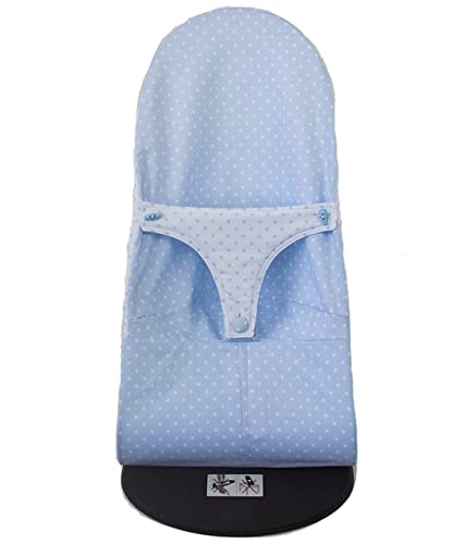 Funda para Hamaca compatible con BabyBjörn Balance Soft Personalizable de Piqué - Hamaca BabyBjörn - Modelo Estrellas - Color Azul Celeste - Reversible - Handmade - Hecho en España - nenel