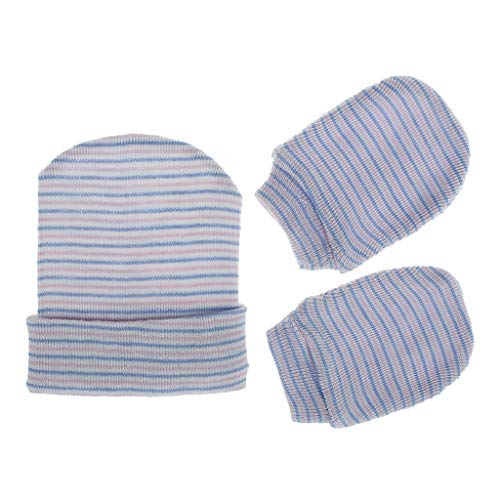 geneic Bebé recién nacido gorras manoplas para bebé niñas conjunto hospital sombrero gorrita bebé gorros guantes guantes