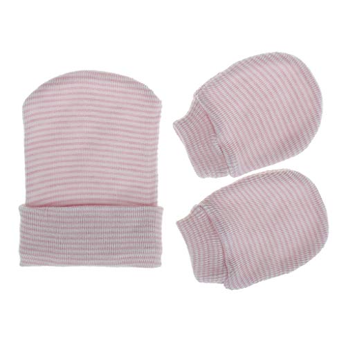 geneic Bebé recién nacido gorras manoplas para bebé niñas conjunto hospital sombrero gorrita bebé gorros guantes guantes