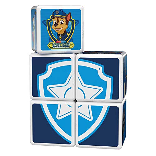 Geomag-GM079 Magicube Paw Patrol 079, Coche de policía de Chase, construcciones magnéticas, 5 Cubos (La Patrulla Canina) (GM079)