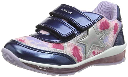 Geox B Todo Girl B, Zapatillas Bebé-Niños, Avio/Multicolor, 21 EU