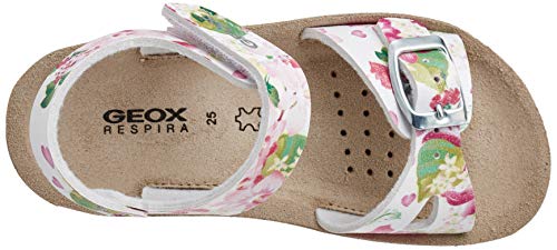 Geox J Sandal COSTAREI GI, Sandalia. Bebé-Niños, Blanco y Rosa, 25 EU