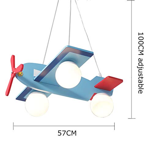 GFFTYX Lámpara LED de aviones for habitaciones de niños: lámparas de decoración de dormitorio de personalidad creativa de dibujos animados for niños, lámpara retro de madera for aviones Luces de techo