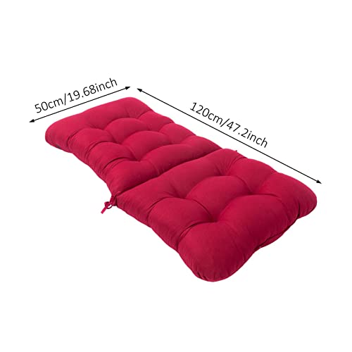 Gidenfly Cojín de asiento mecedora, cojines de respaldo de asiento de asiento, almohadillas elásticas altas para jardín, patio, bancos de hotel, negro/rojo vino