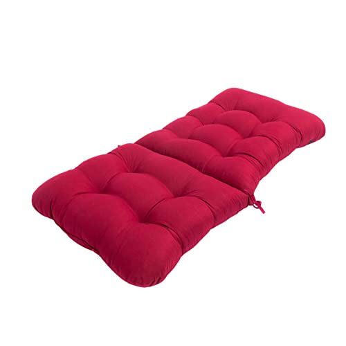 Gidenfly Cojín de asiento mecedora, cojines de respaldo de asiento de asiento, almohadillas elásticas altas para jardín, patio, bancos de hotel, negro/rojo vino