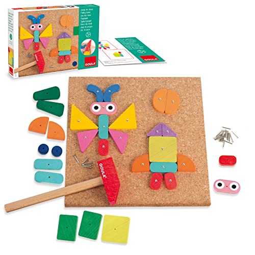 Goula - Juego de clavos - Juguete preescolar de madera con martillo para niños a partir de 4 años