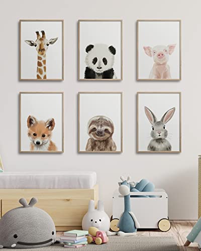 Hambient Laminas Infantiles para Cuadros Habitacion Bebe Decoracion Niño Niña (30 x 40 cm - Sin Marco, Animales Salvajes Acuarela)