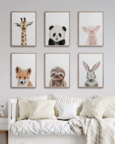 Hambient Laminas Infantiles para Cuadros Habitacion Bebe Decoracion Niño Niña (30 x 40 cm - Sin Marco, Animales Salvajes Acuarela)