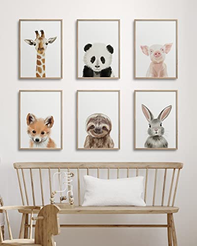 Hambient Laminas Infantiles para Cuadros Habitacion Bebe Decoracion Niño Niña (30 x 40 cm - Sin Marco, Animales Salvajes Acuarela)