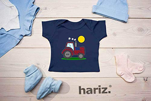 HARIZ Camiseta para bebé con diseño de tractor, sol, vehículos, tractor, tarjeta de regalo, algodón de azúcar, rosa, 3-9 meses/60-69 cm