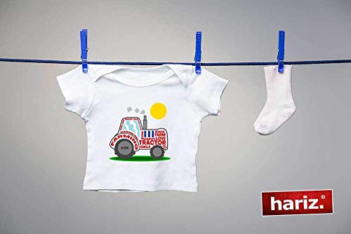 HARIZ Camiseta para bebé con diseño de tractor, sol, vehículos, tractor, tarjeta de regalo, algodón de azúcar, rosa, 3-9 meses/60-69 cm