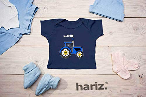 Hariz - Camiseta para bebé, diseño de tractor azul con texto en alemán