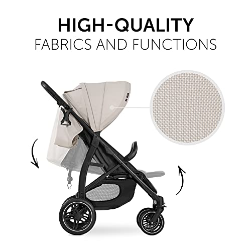 Hauck Rapid 4D silla de paseo/soporta hasta 25 kg/Plegado fácil/Capota protección solar 50+/Ruedas de goma/Portavaso/Altura ajustable/Posición tumbada/Cesta de la compra grande/Beige (148969)